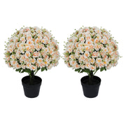 Artificial Snow Lotus Potted Plant, Artificial Floral Decor For Indoor & Outdoor Spaces - White / Pink