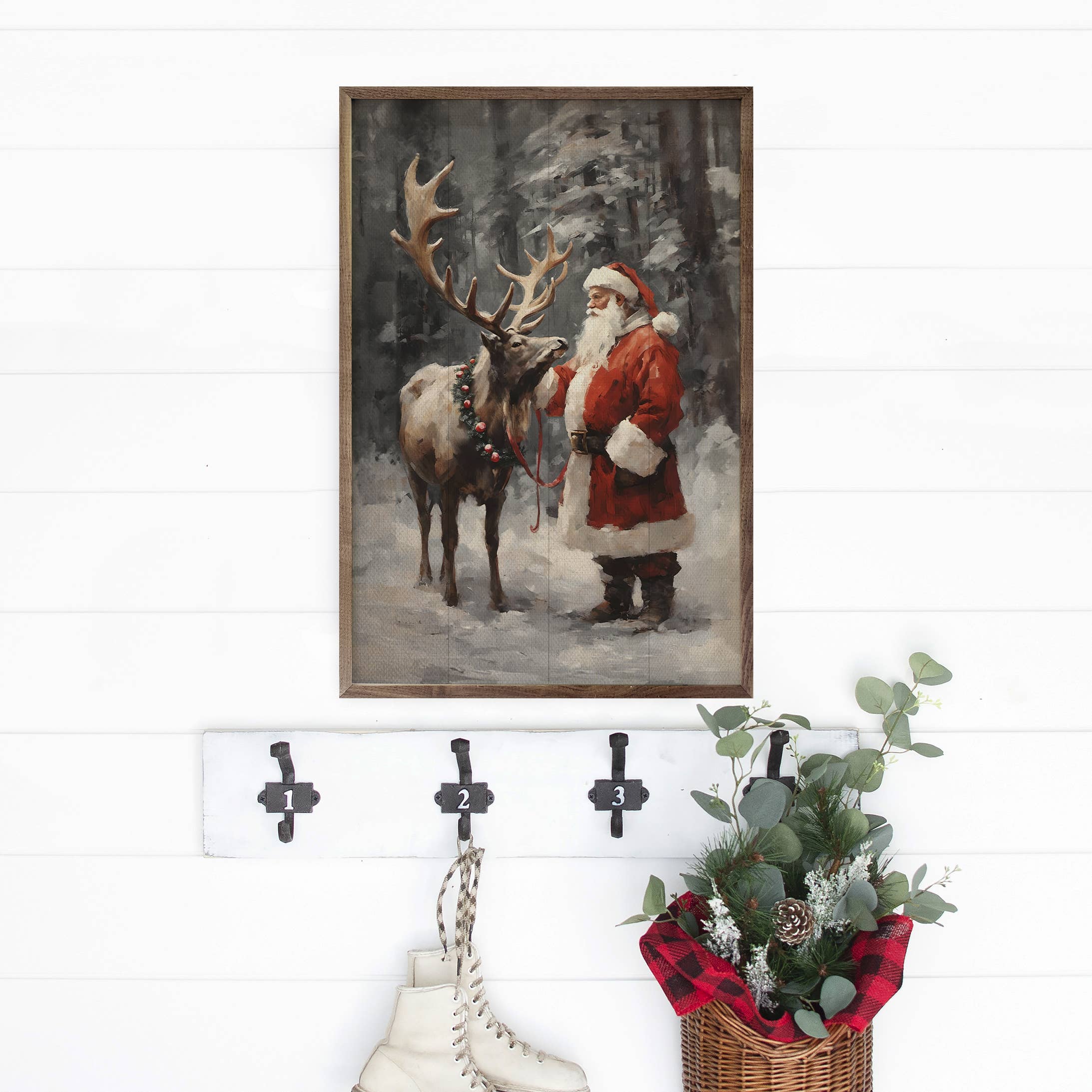 Santa And Reindeer Color: 5 x 8 x 1.5