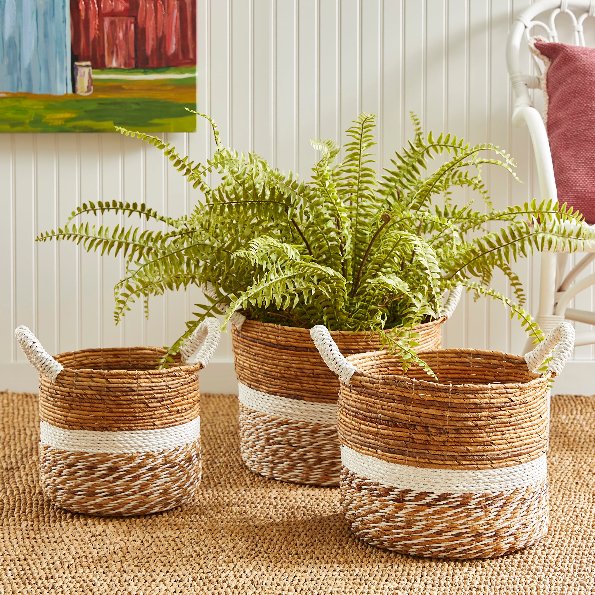 KEY LARGO ROUND BASKETS, SET OF 3