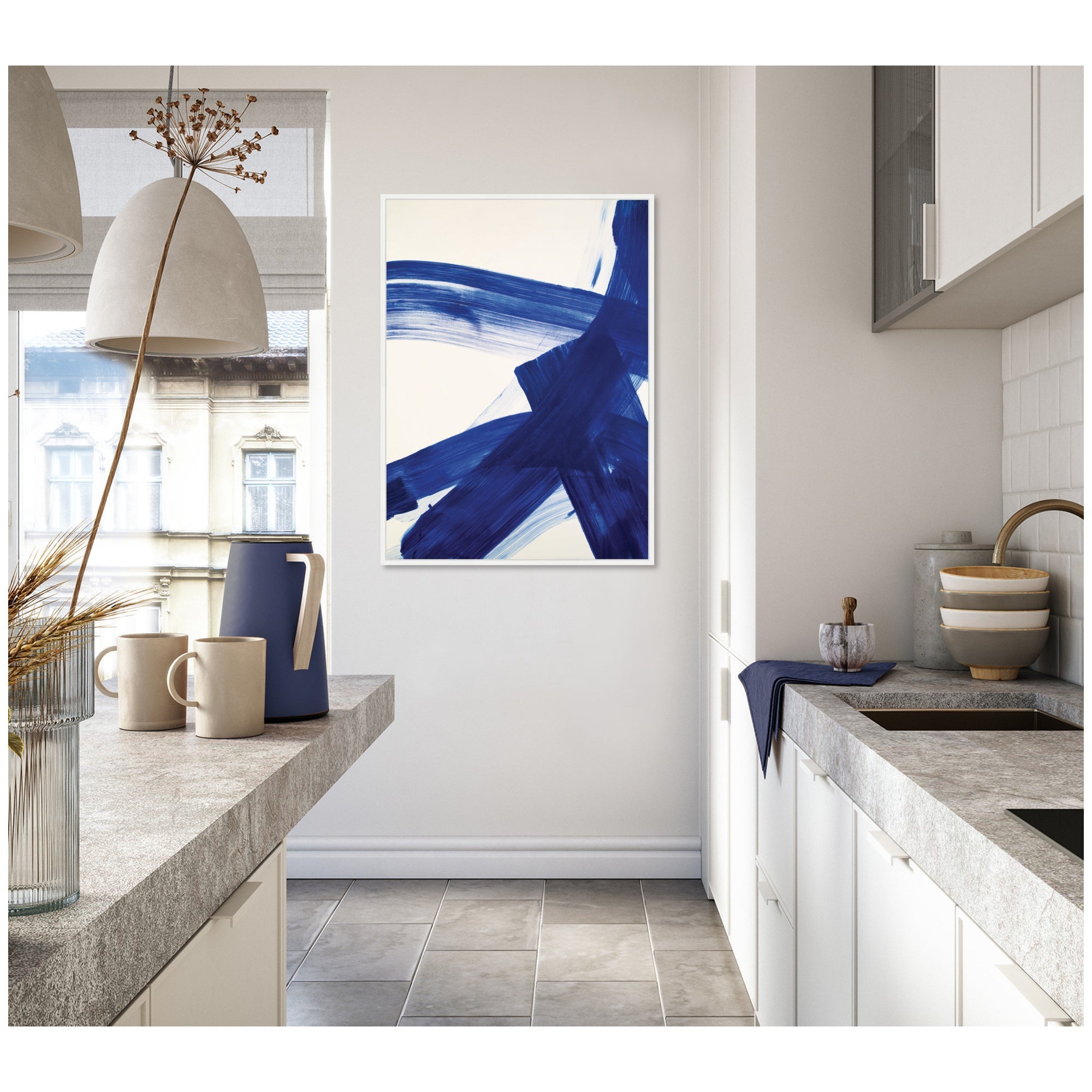 Colbalt Mark No. 2 by Amy Lighthall Framed Canvas Wall Art Print