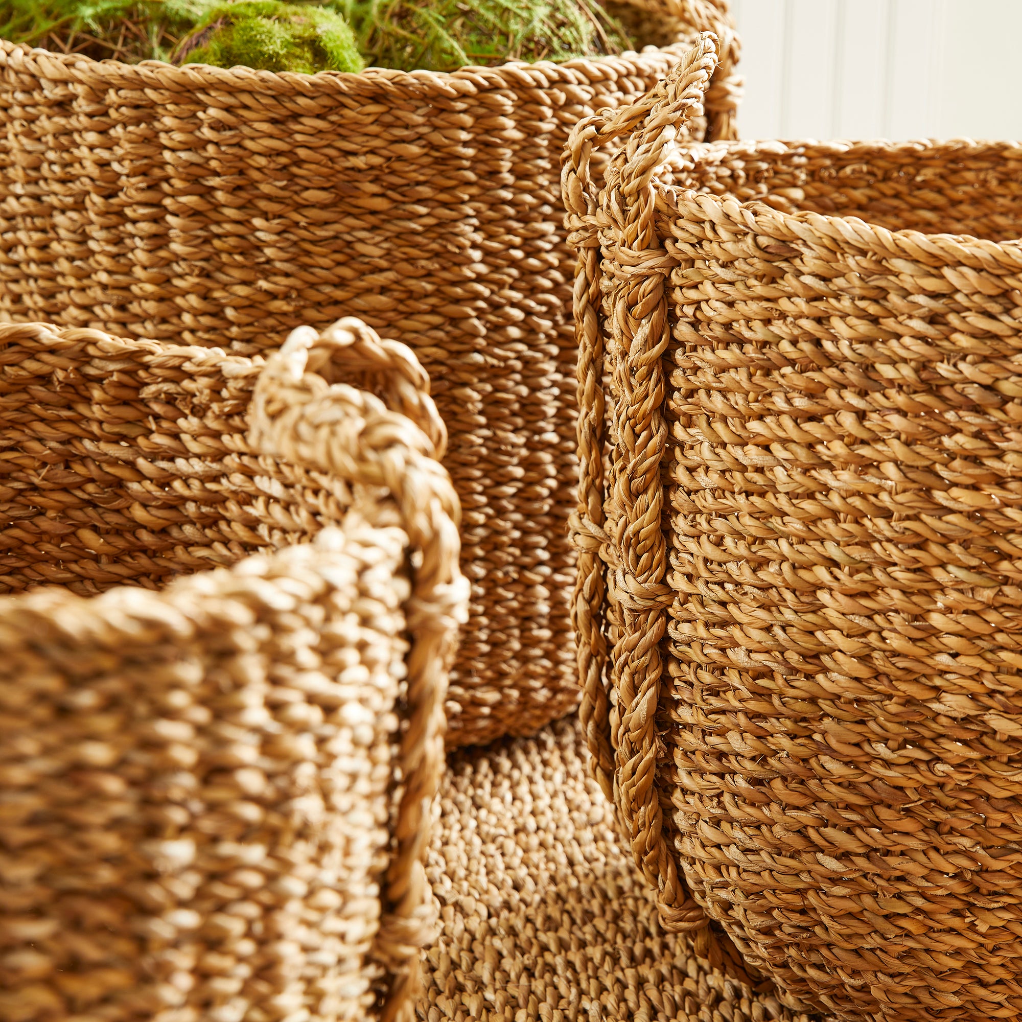 SEAGRASS ROUND DRUM BASKETS, SET OF 3