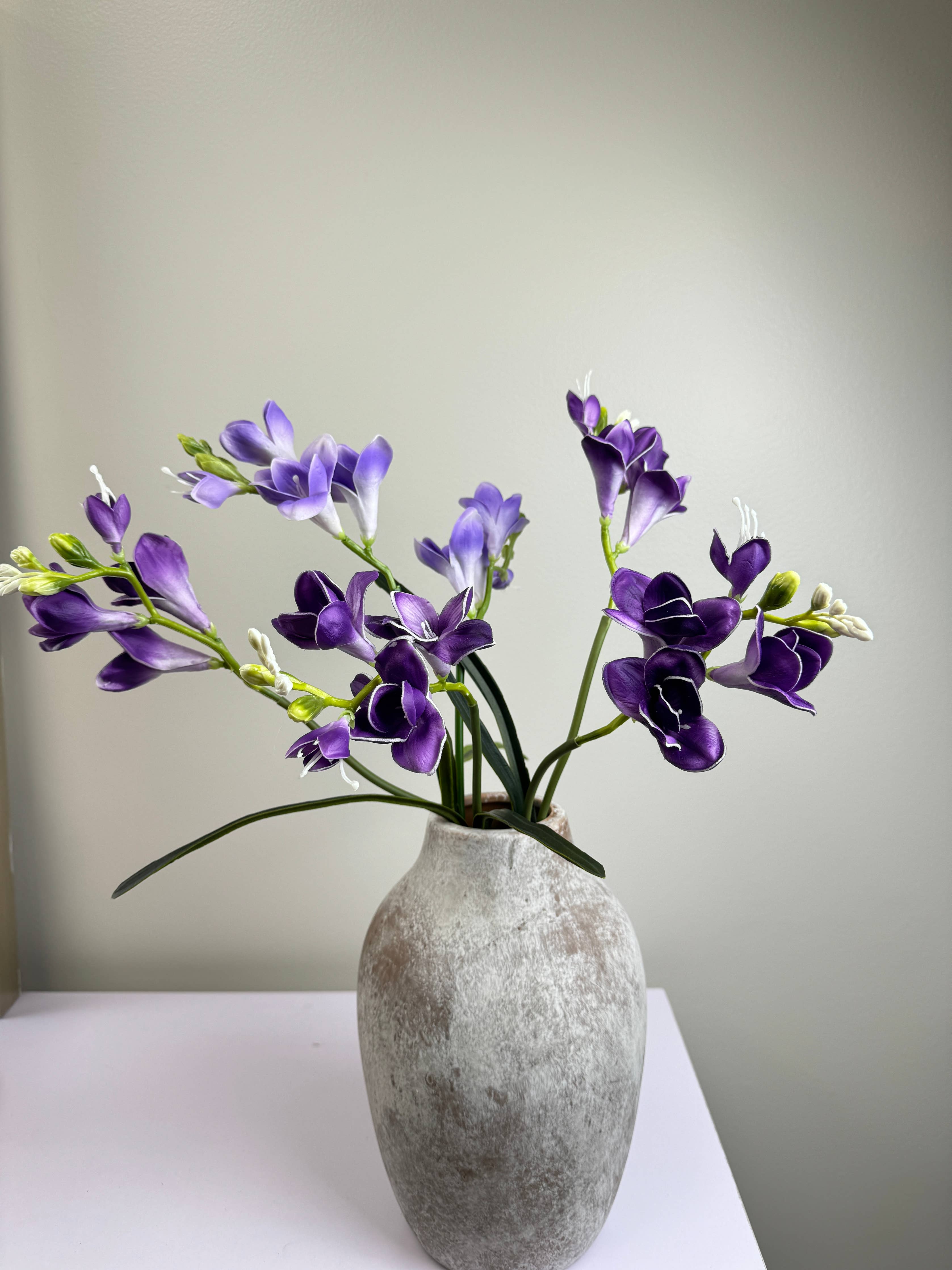 20" Lifelike Soft Real Touch Artificial Freesia-2 sprays: Pure Purple
