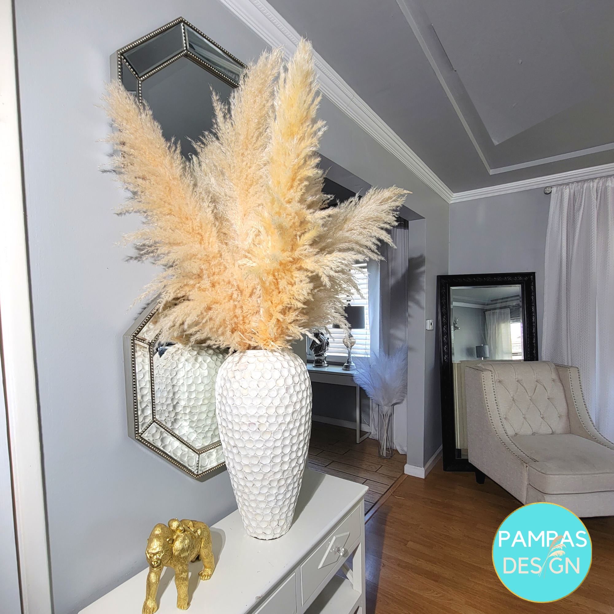 Huge XL Fluffy Pampas Grass 10 Stem Bundle (3.5ft to 4ft Tall)