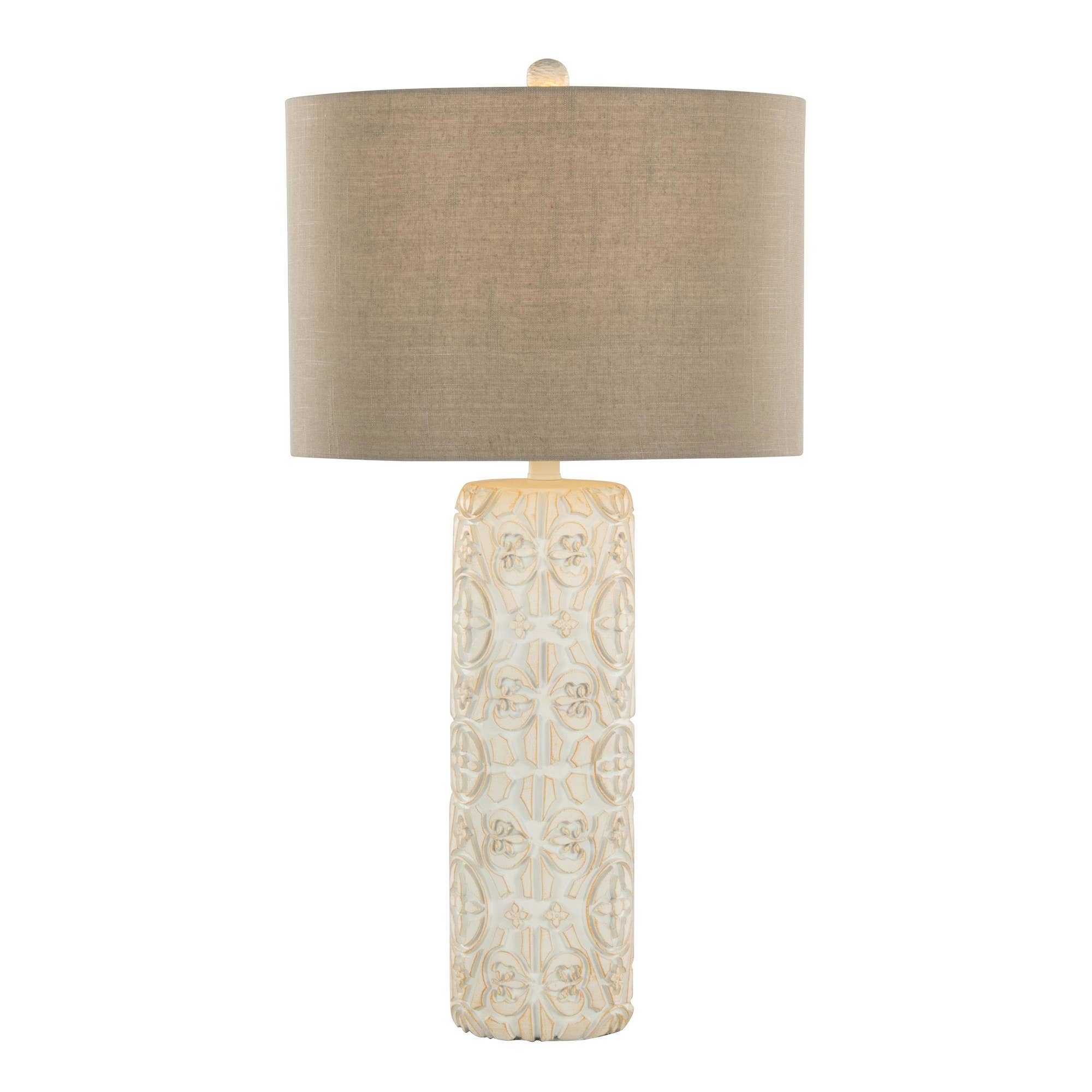 Charlotte 30" Polyresin Table Lamp - Set of 2: Brushed Taos Brown Polyresin, Beige Linen
