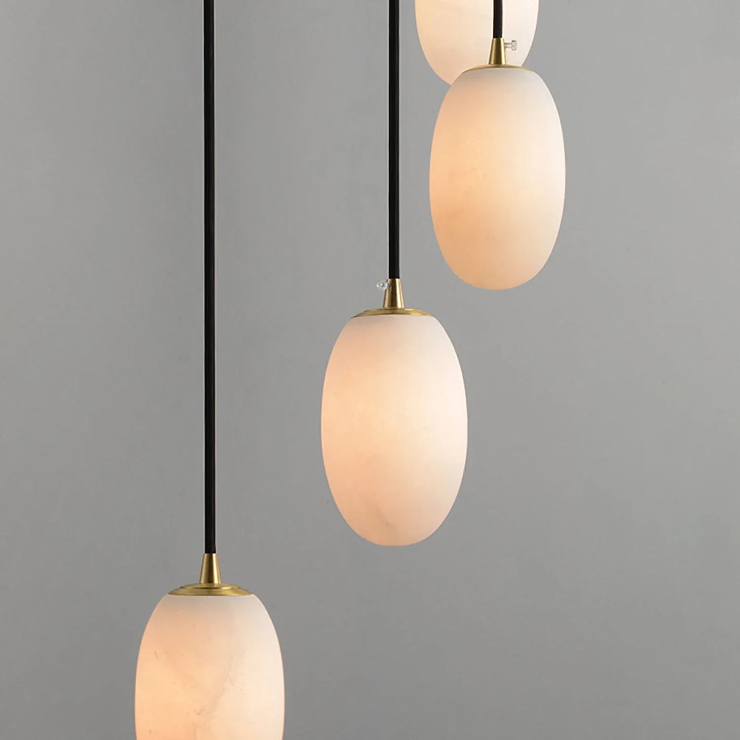 Egg-Shaped Alabaster Chandelier