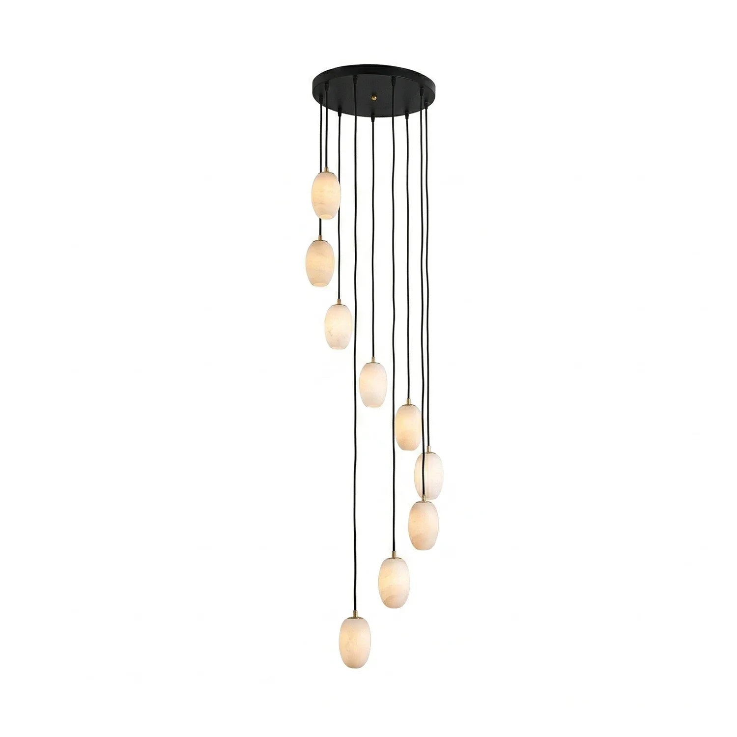 Egg-Shaped Alabaster Chandelier