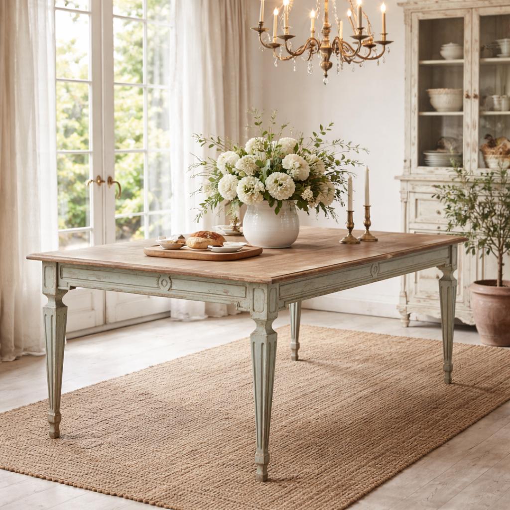 Elise Dining Table, Sage - White Glove Included