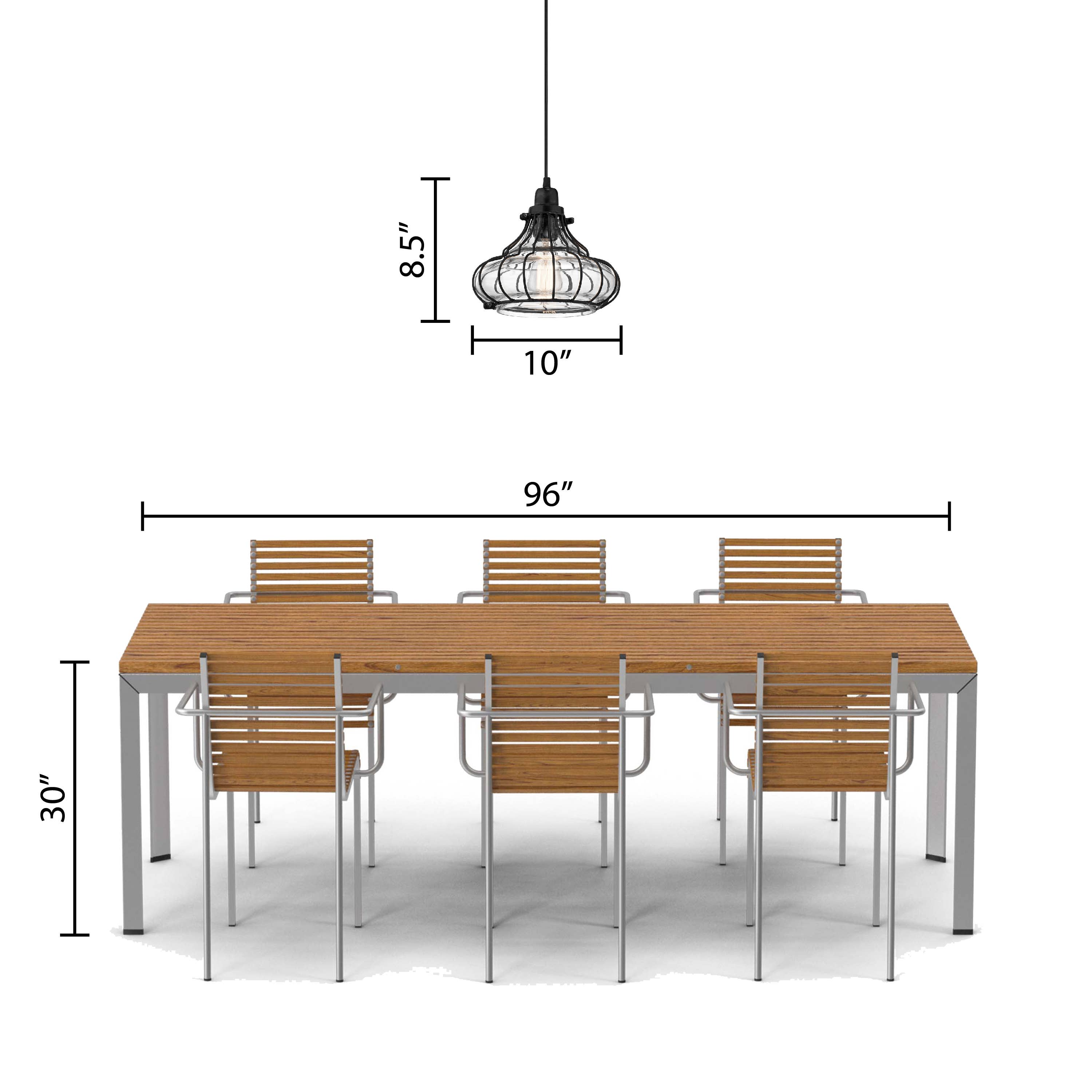 10"H Aisling Black Metal and Glass Conical Pendant Light