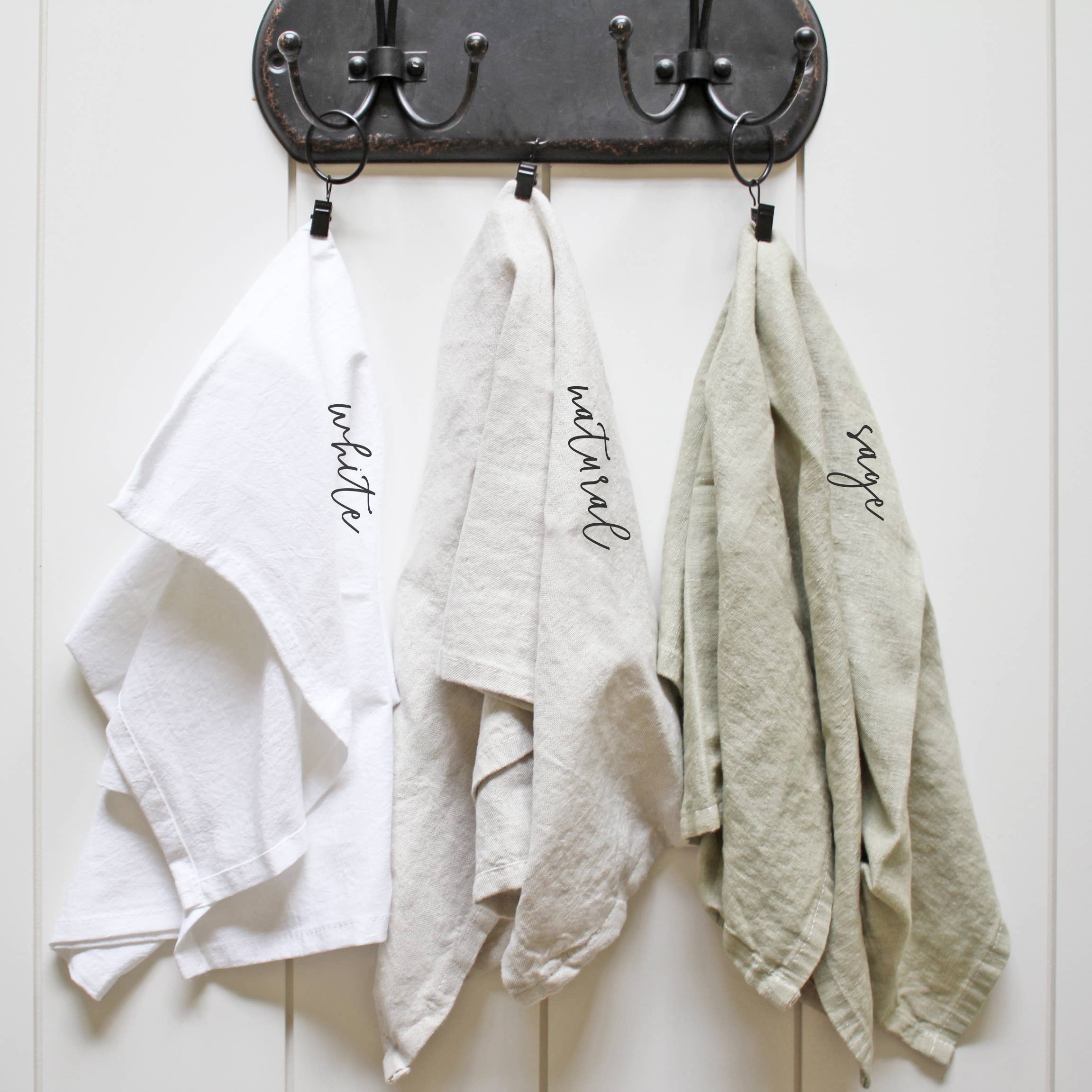 Vintage Bunnies Tea Towel: Natural