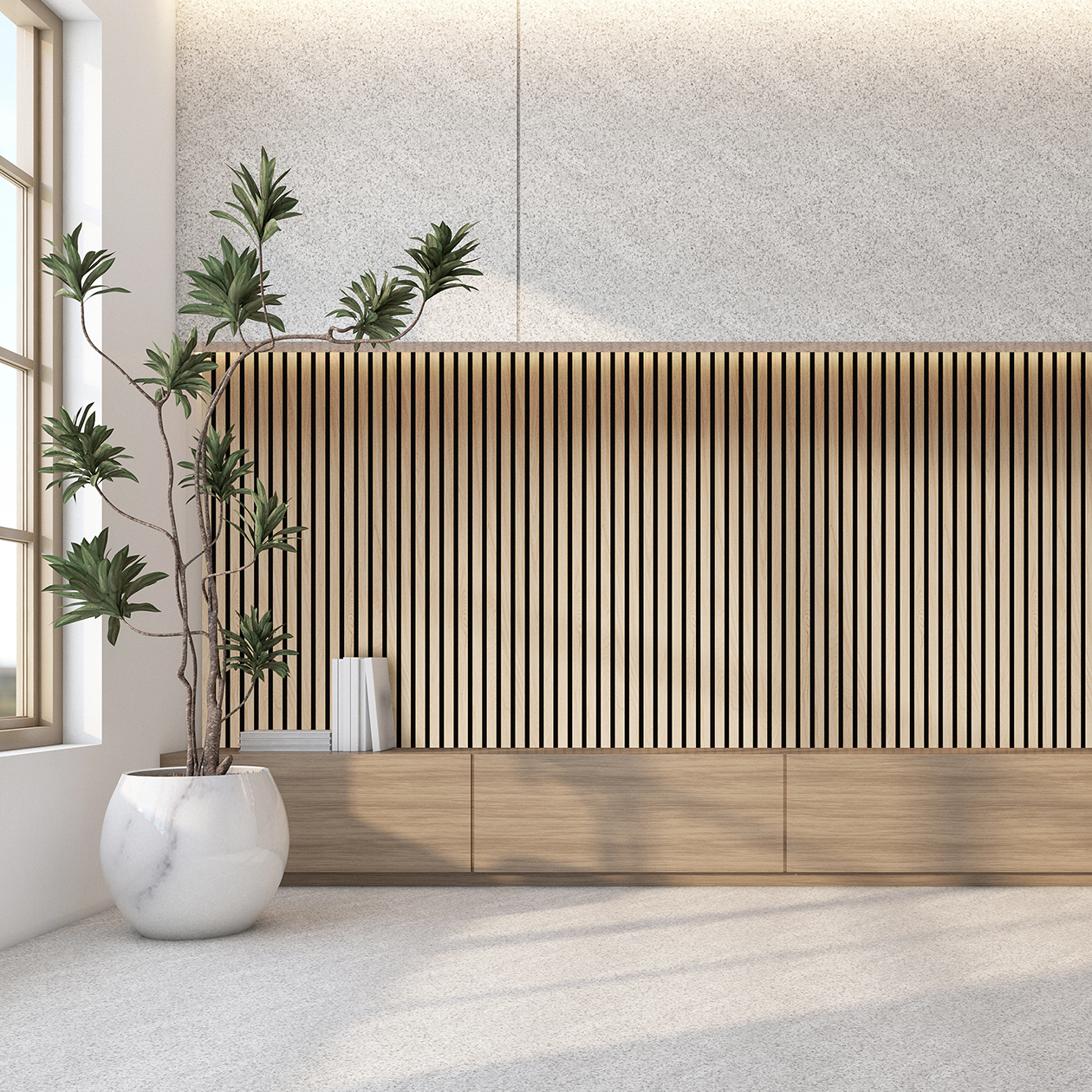 Acoustic Slat Panels: Natural Walnut / [2pcs] 94.5" x 12.6"