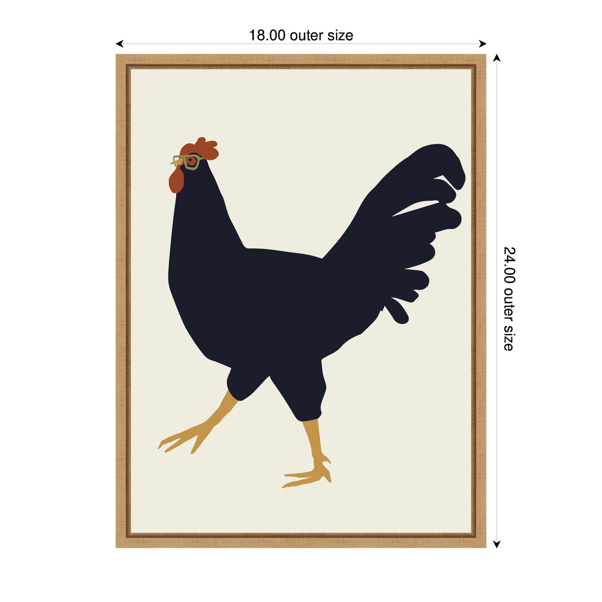 Sylvie Farm Rooster Framed Canvas by Hannah Beisang