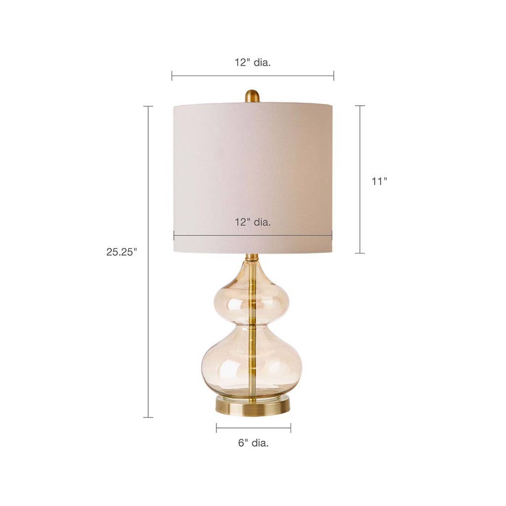 Clear Glass Base Table Lamps, Gold Glass