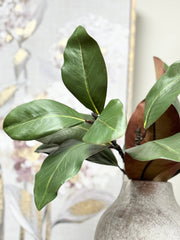22"Ultra realistic Real Touch Magnolia Stem-10 leaves: Natural Green