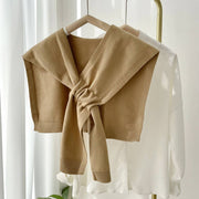 Solid Color Knitted Knotted Shawl–Casual & Cozy _CWASC0757: CAMEL / (OS) 2
