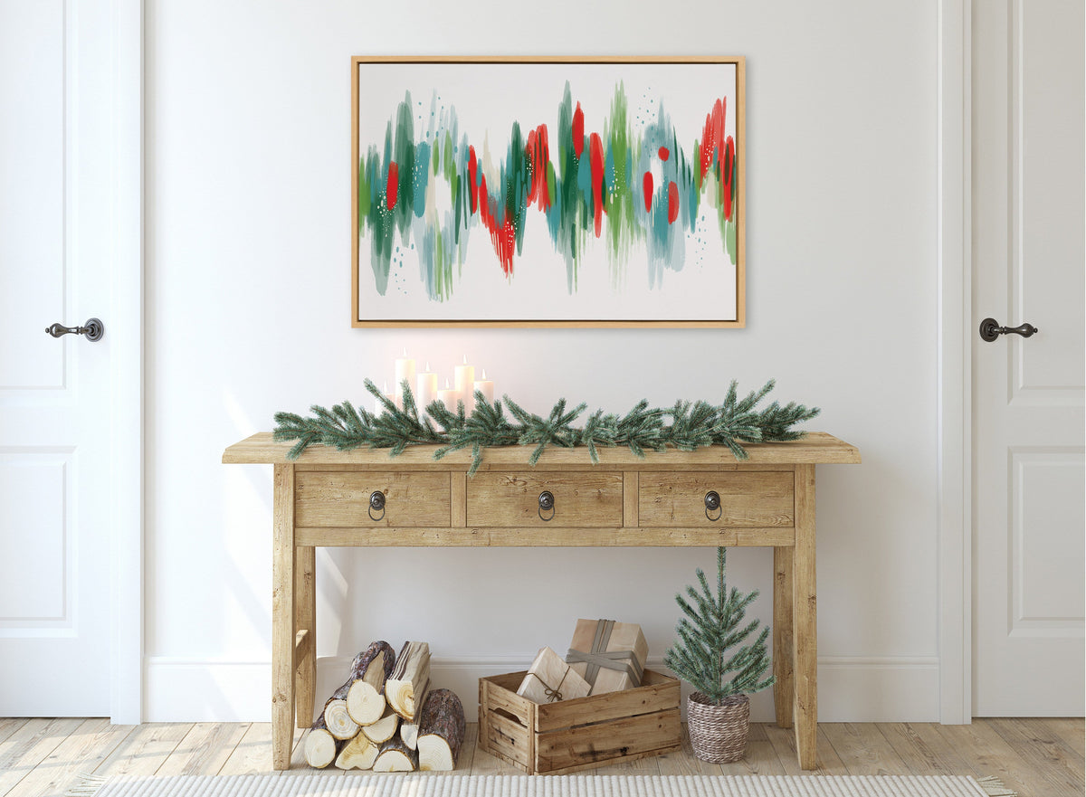 Sylvie EV Christmas Brush 1 Framed Canvas by Jessi Raulet of Ettavee