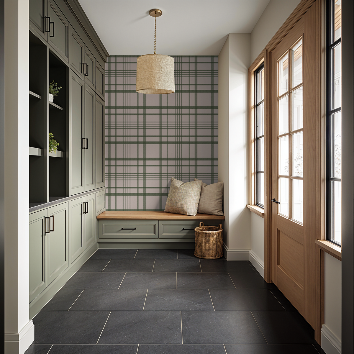Ashford Plaid (Green) Wallpaper