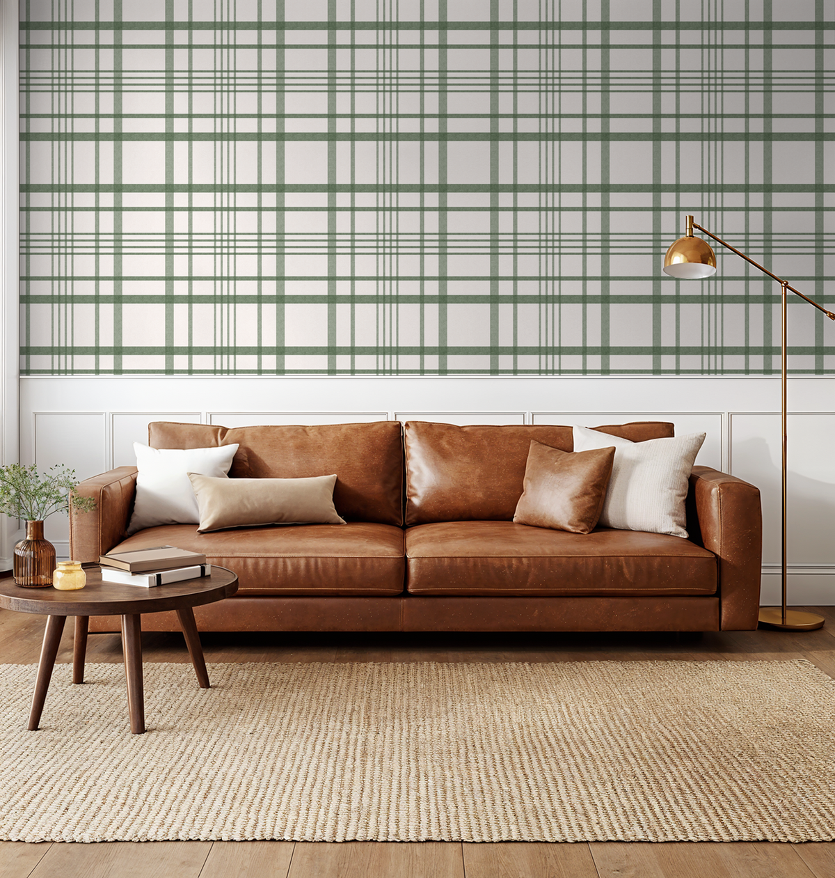 Ashford Plaid (Green) Wallpaper