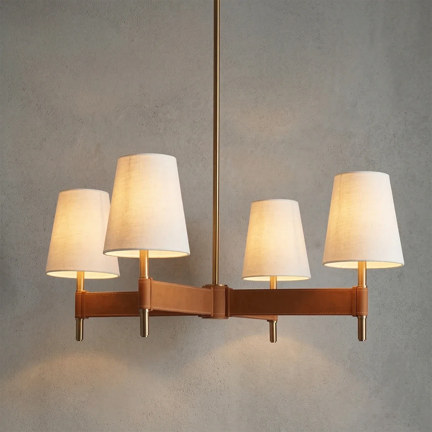 Bramley Leather & Copper Chandelier