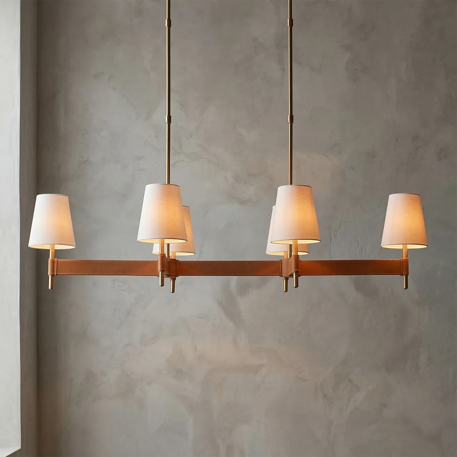 Bramley Leather & Copper Chandelier
