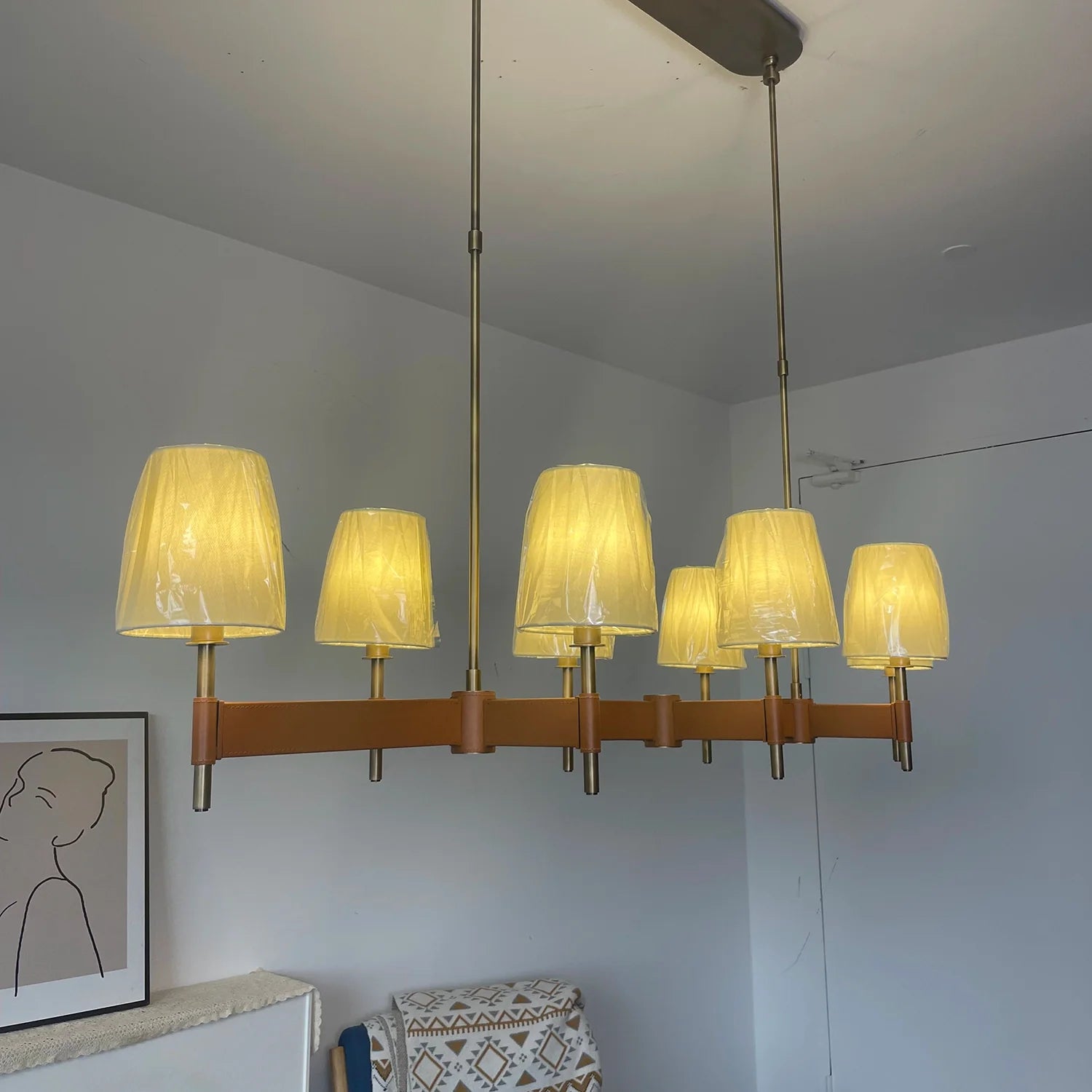 Bramley Leather & Copper Chandelier