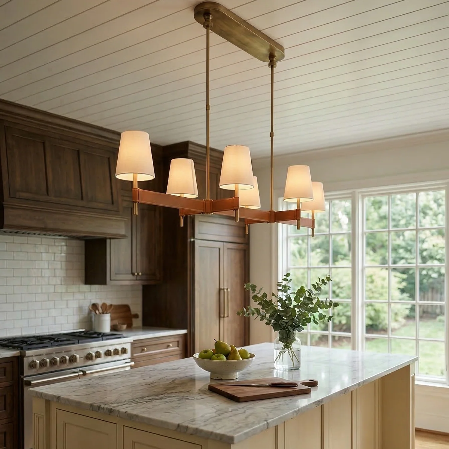 Bramley Leather & Copper Chandelier