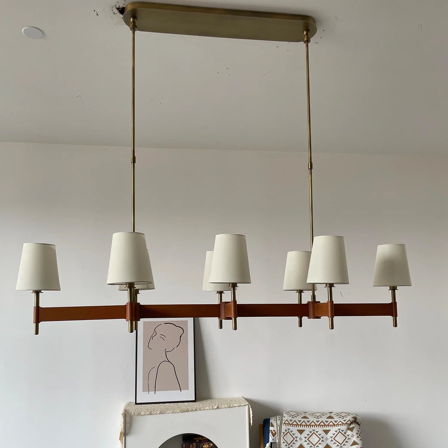 Bramley Leather & Copper Chandelier