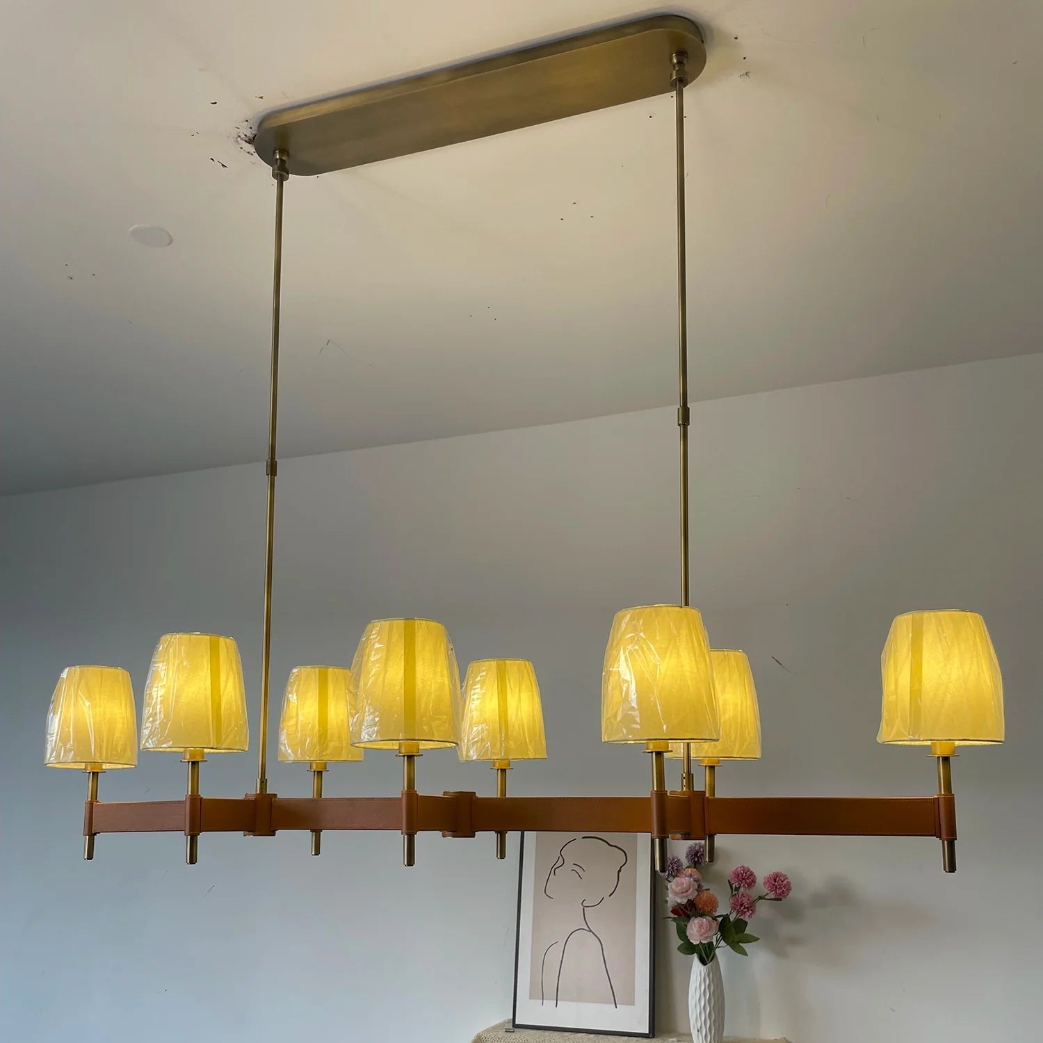 Bramley Leather & Copper Chandelier