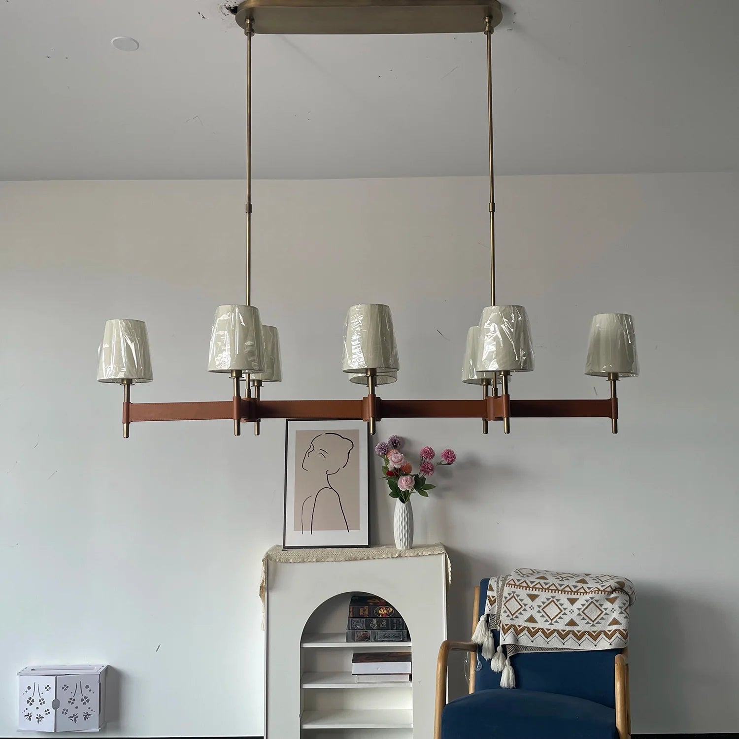 Bramley Leather & Copper Chandelier