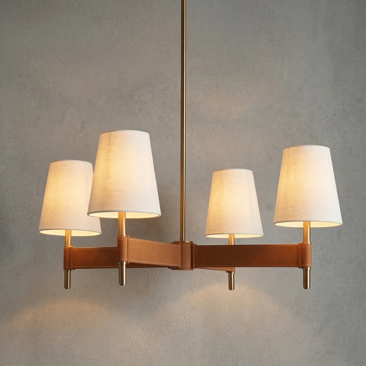 Bramley Leather & Copper Chandelier