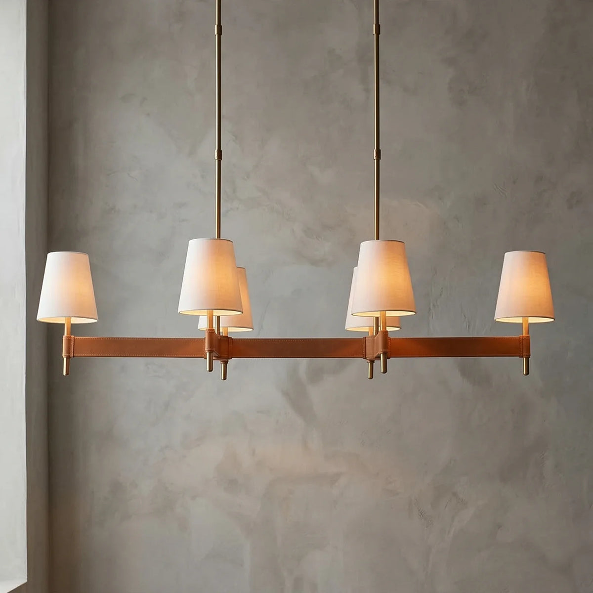 Bramley Leather & Copper Chandelier