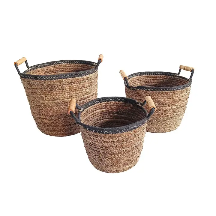 Baskets w/Wood Handle - 3 Sizes