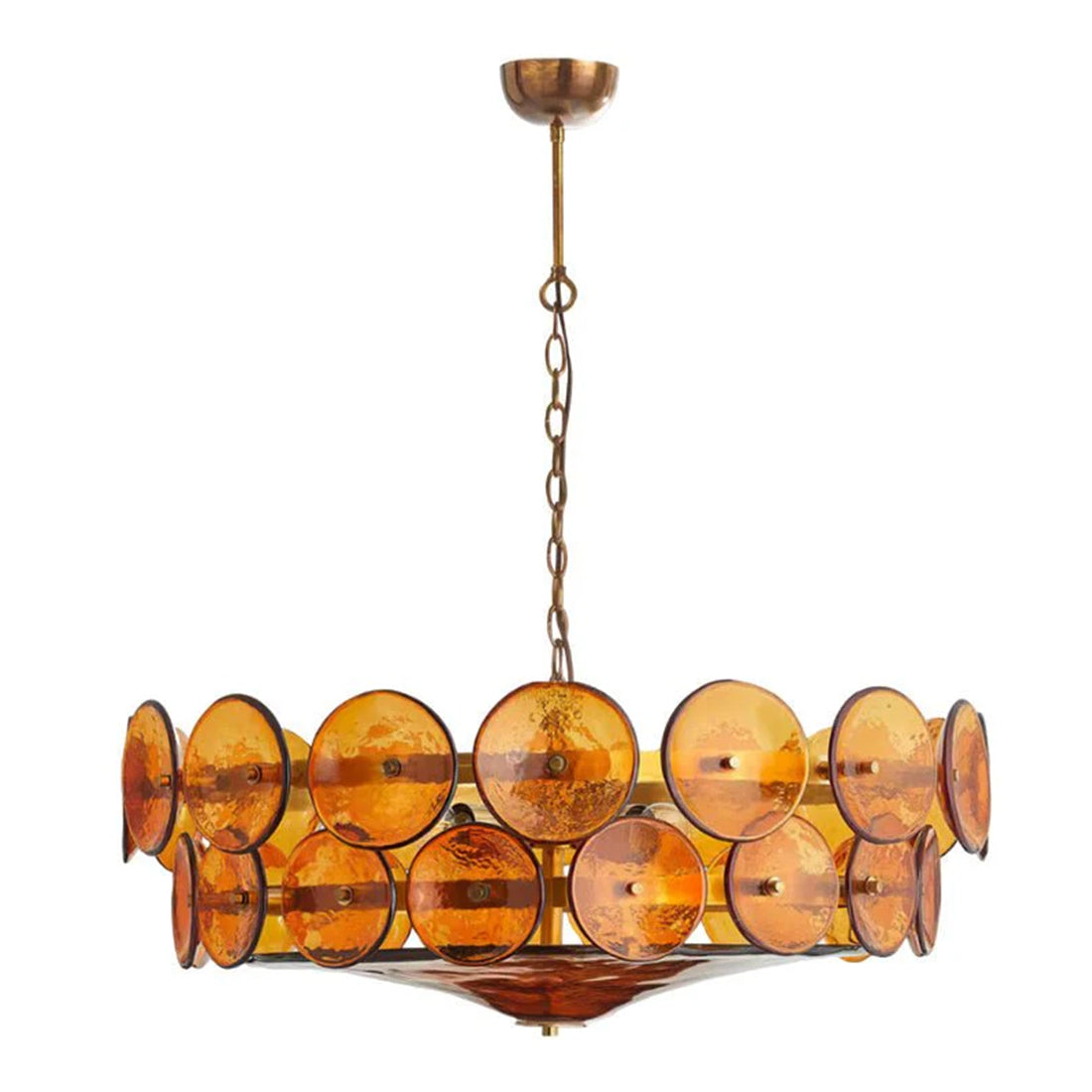 Italian Murano Style Glass Disc Chandelier