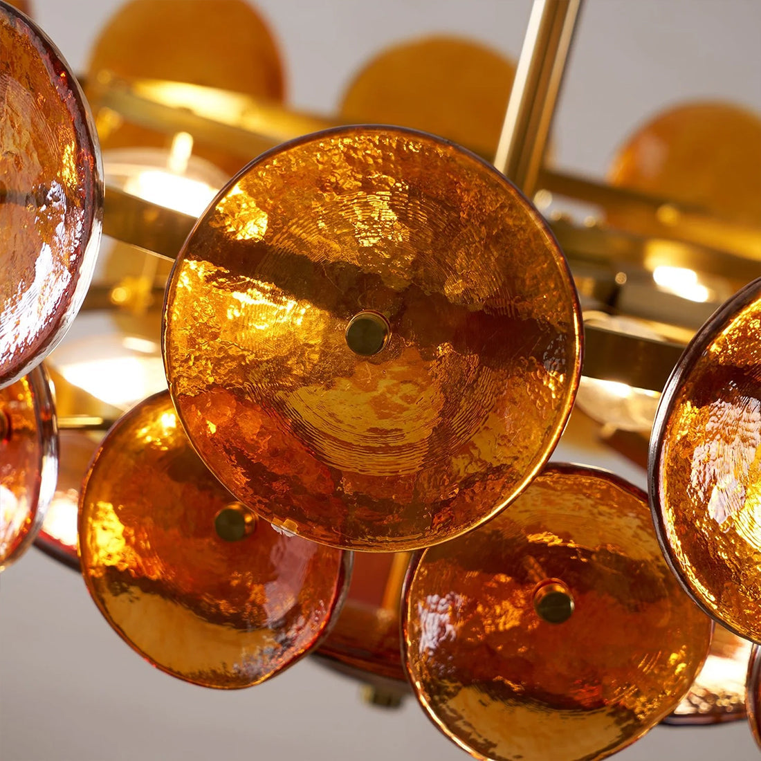 Italian Murano Style Glass Disc Chandelier