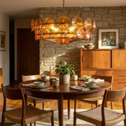 Italian Murano Style Glass Disc Chandelier