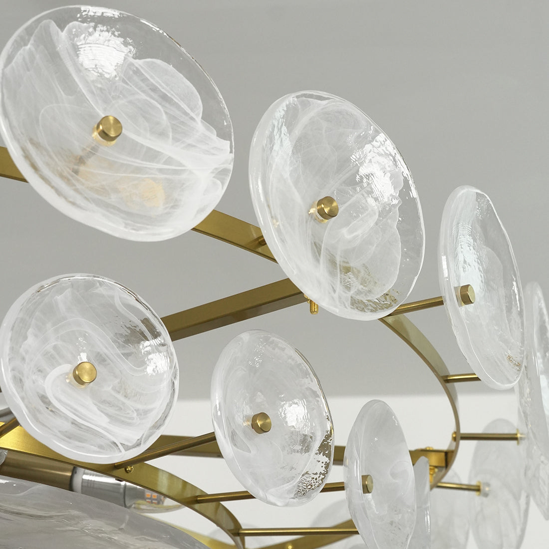 Italian Murano Style Glass Disc Chandelier