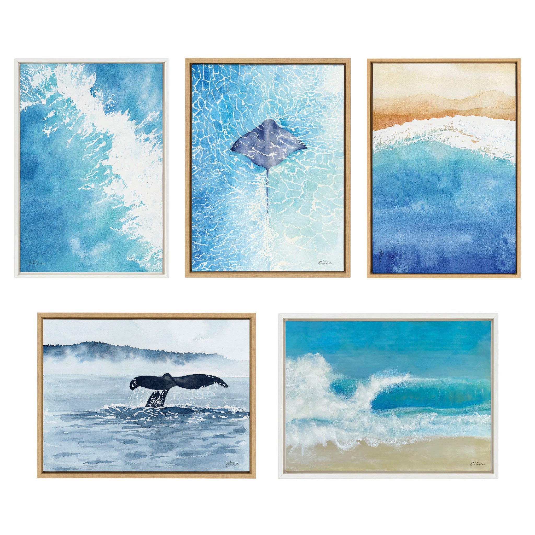Sylvie Into the Blue 1 and 2 Framed Canvas by Julie Maida