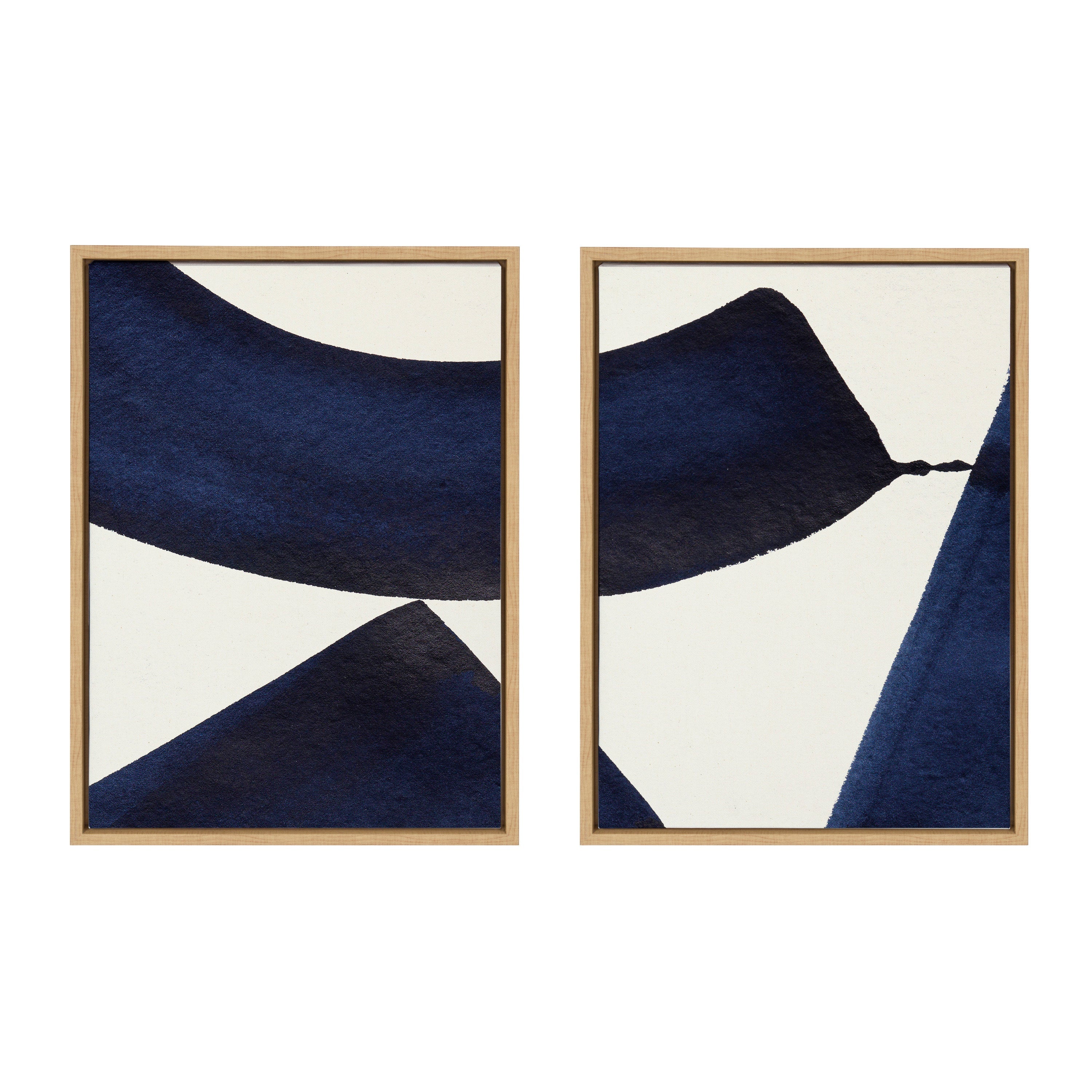 Sylvie Japandi 3 1 and 2 Framed Canvas Art Set by Rocket Jack