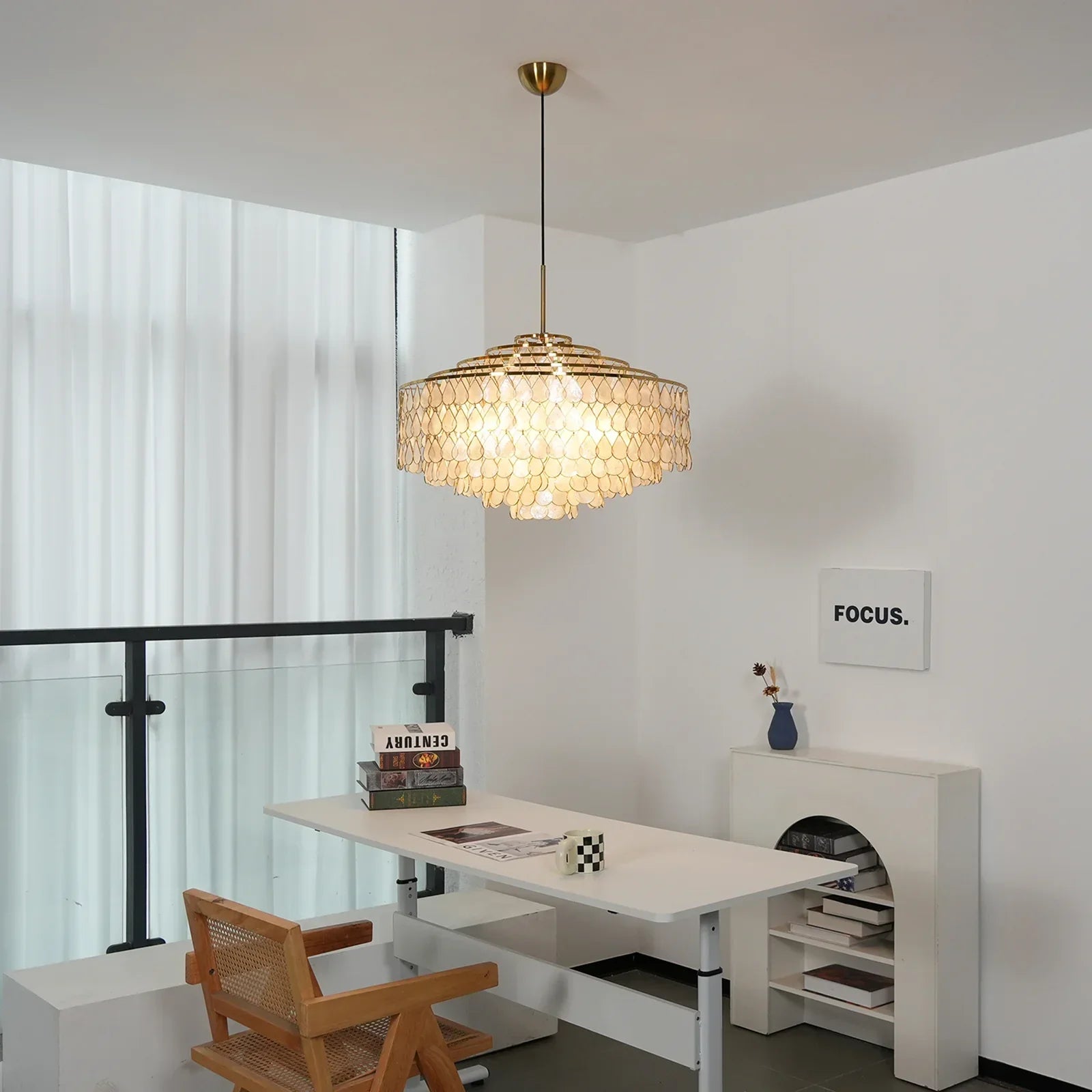 Teardrops Tiered Shell Chandelier