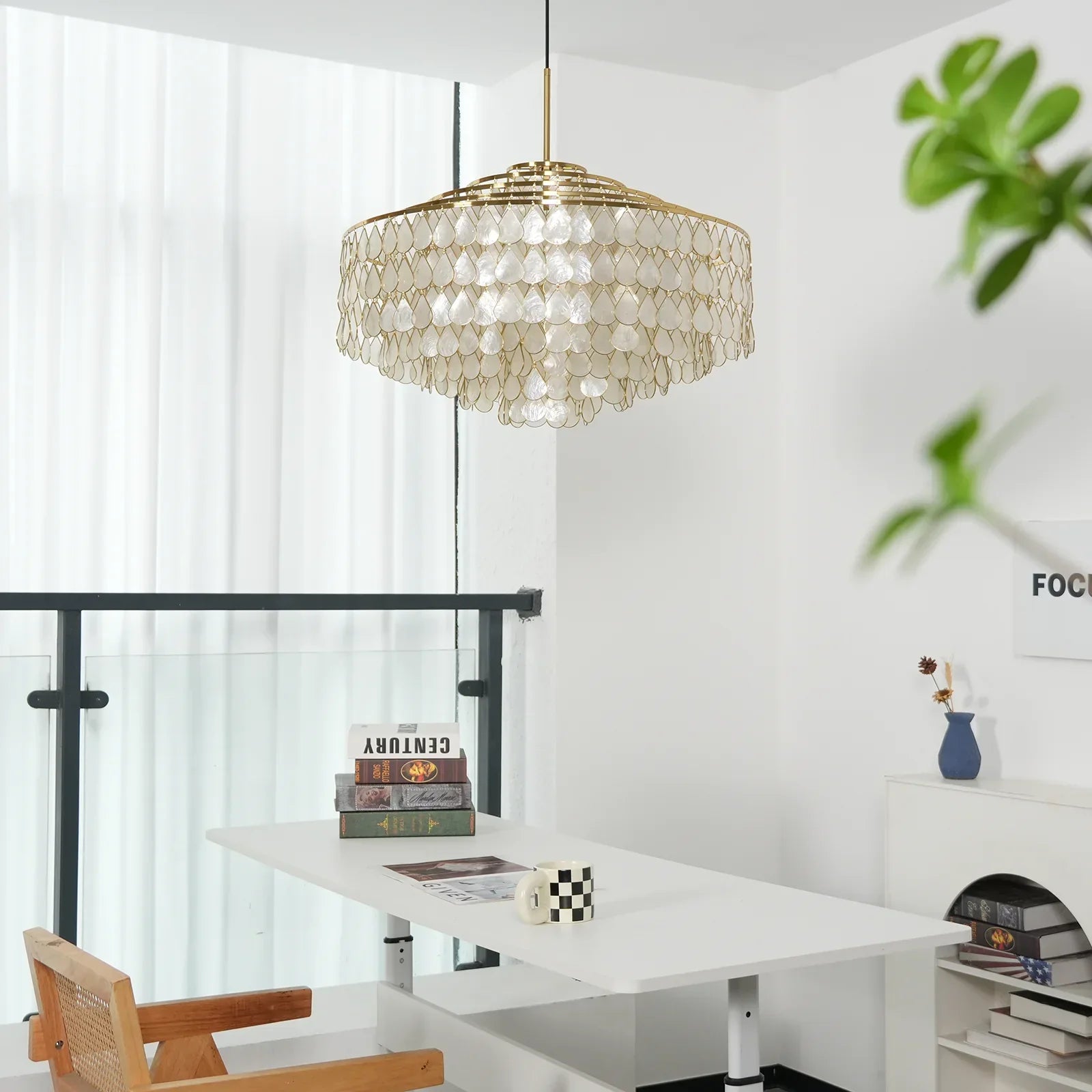 Teardrops Tiered Shell Chandelier