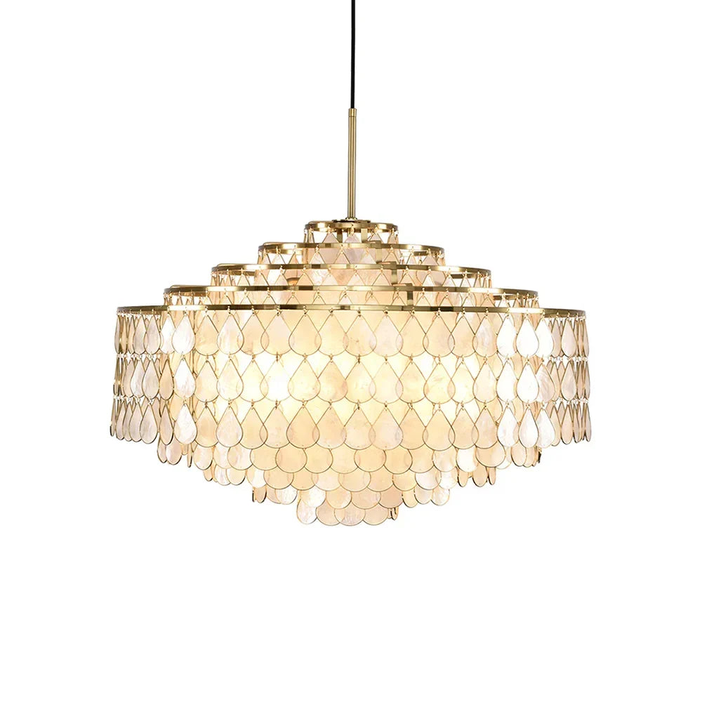 Teardrops Tiered Shell Chandelier