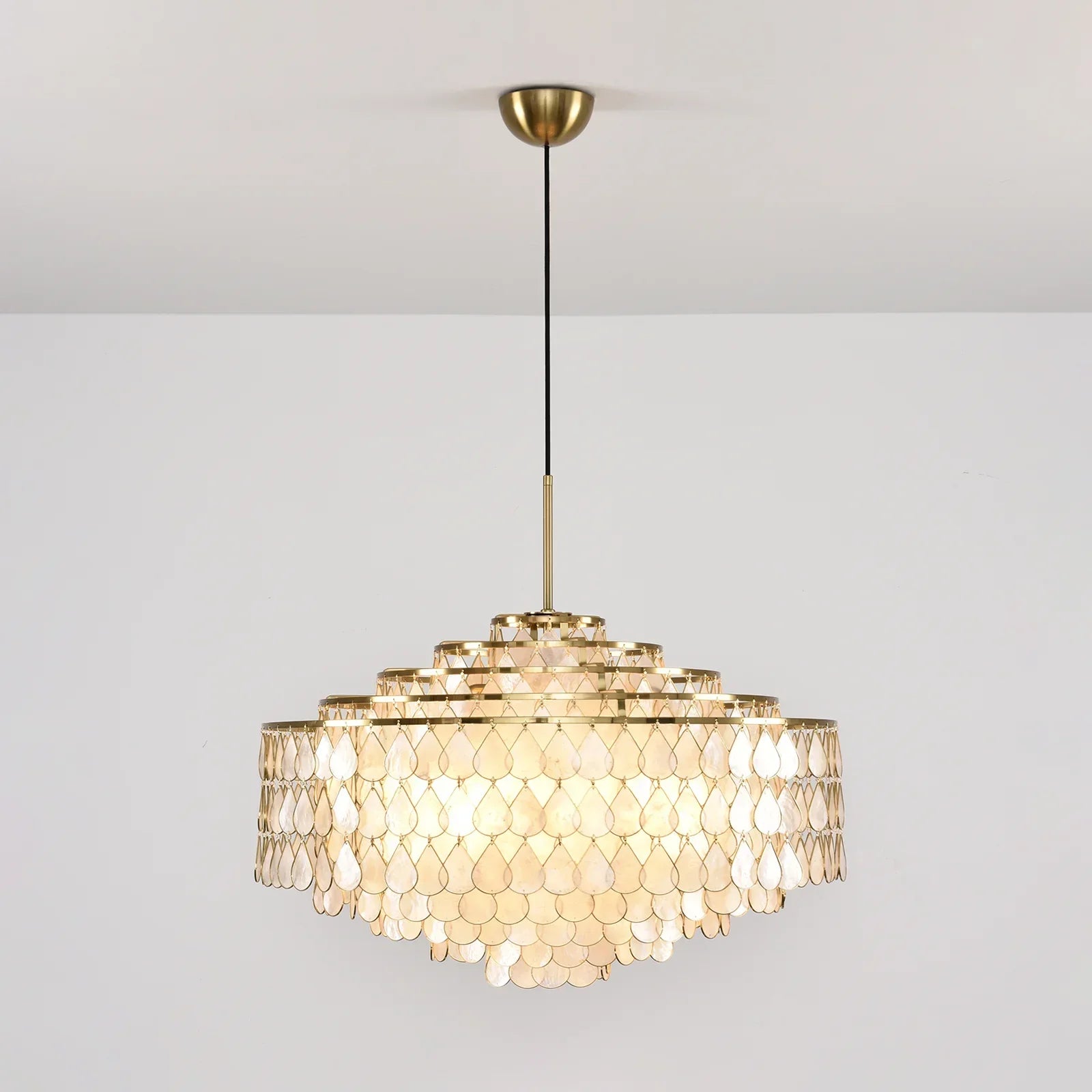 Teardrops Tiered Shell Chandelier