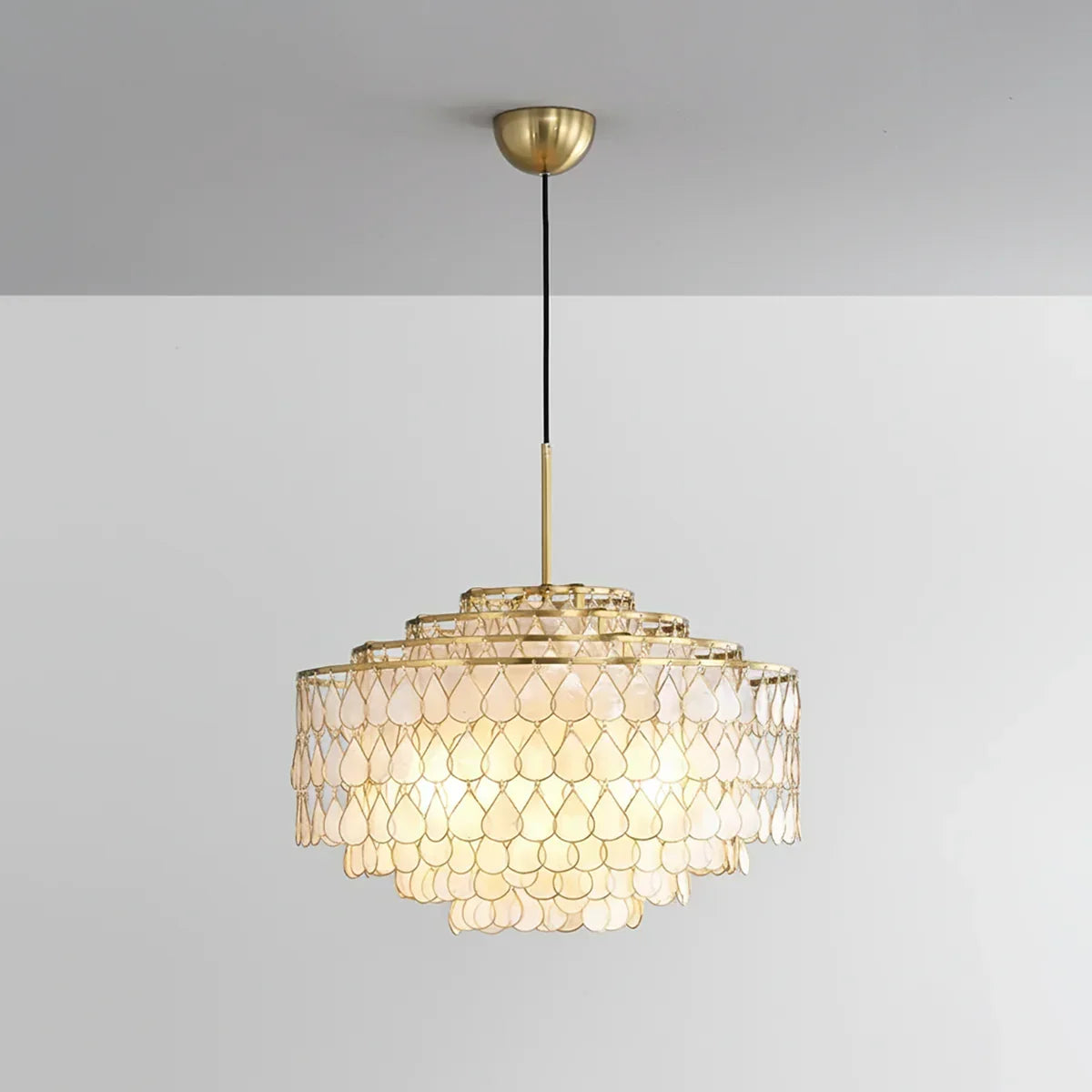 Teardrops Tiered Shell Chandelier