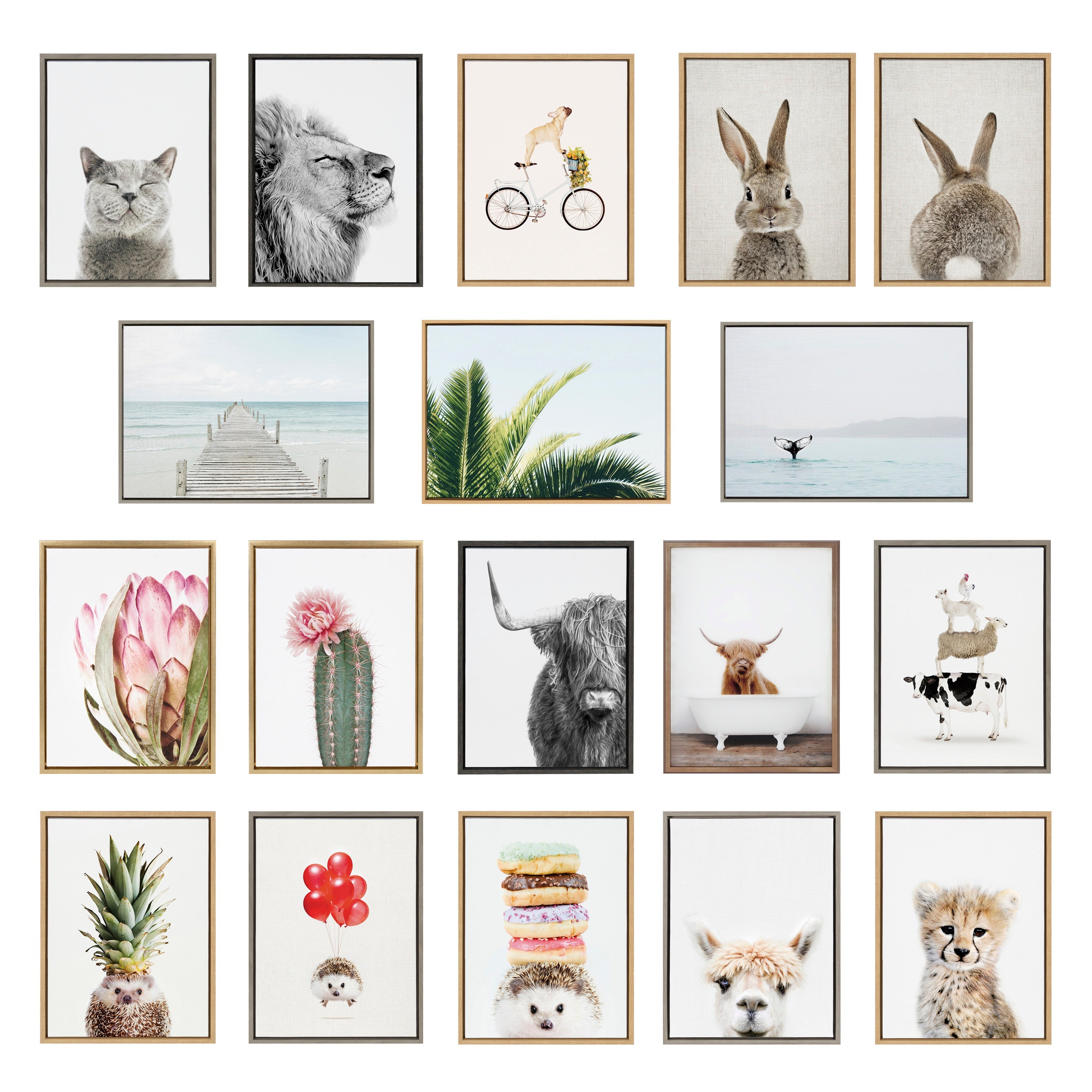 Sylvie Studio Bear, Studio Fox and Studio Raccoon Framed Canvas by Amy Peterson Art Studio