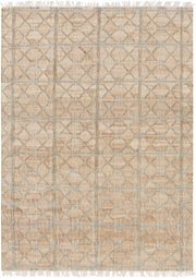 Rice Dusty Sage Fringed Jute Carpet