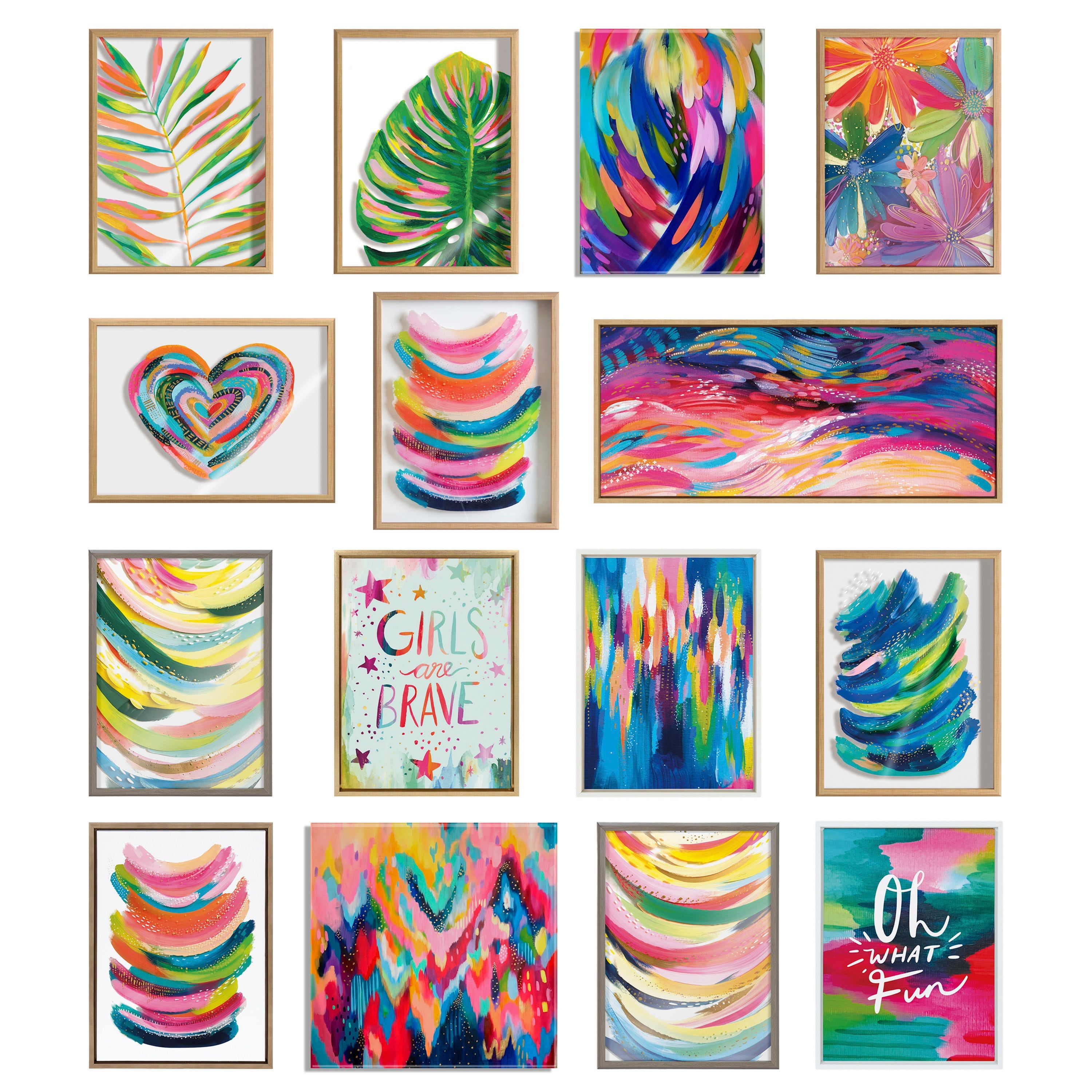 Sylvie EV Monstera and EV Palma No 2 Framed Canvas Art Set by Jessi Raulet of Ettavee