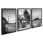 Sylvie San Francisco Black and White Framed Canvas Art Set by Crystal Lynn Collins