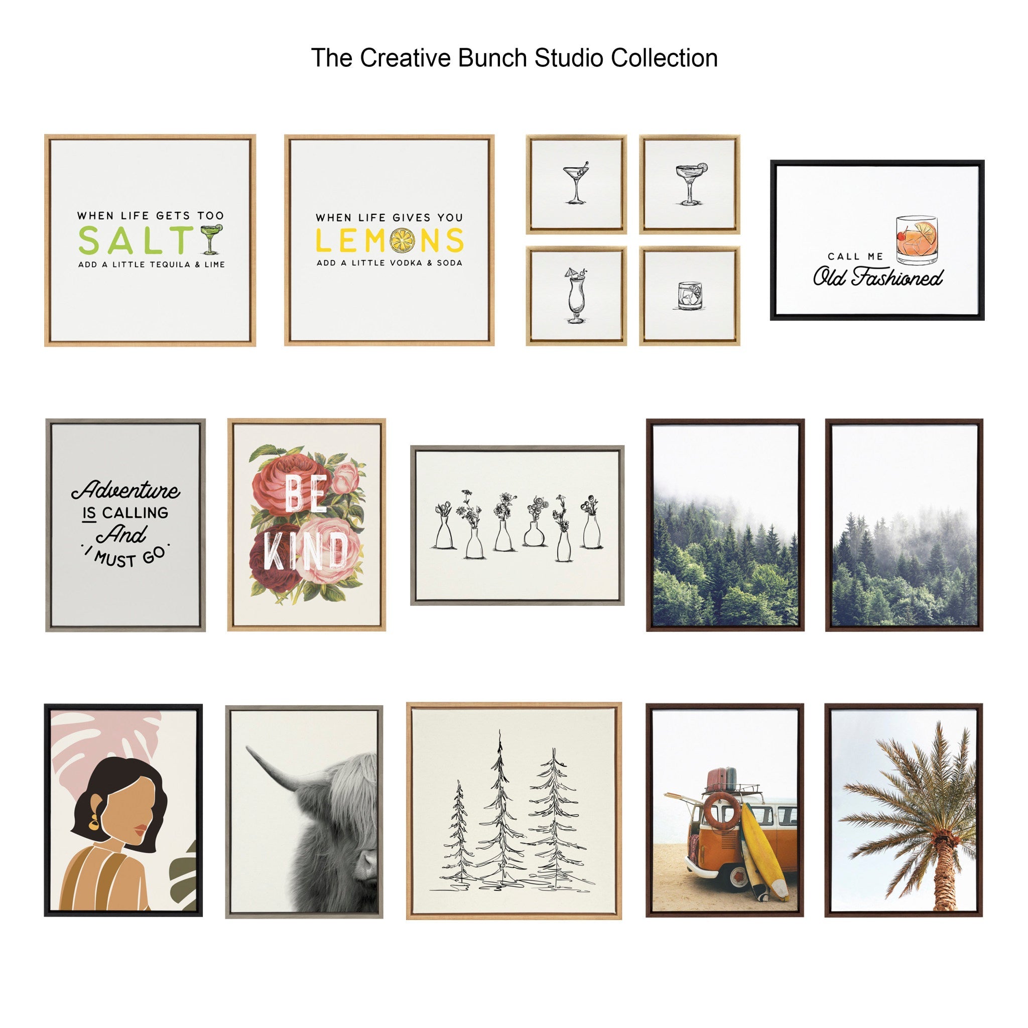 Sylvie Modern Botanical Vase Framed Canvas Set by The Creative Bunch Studio
