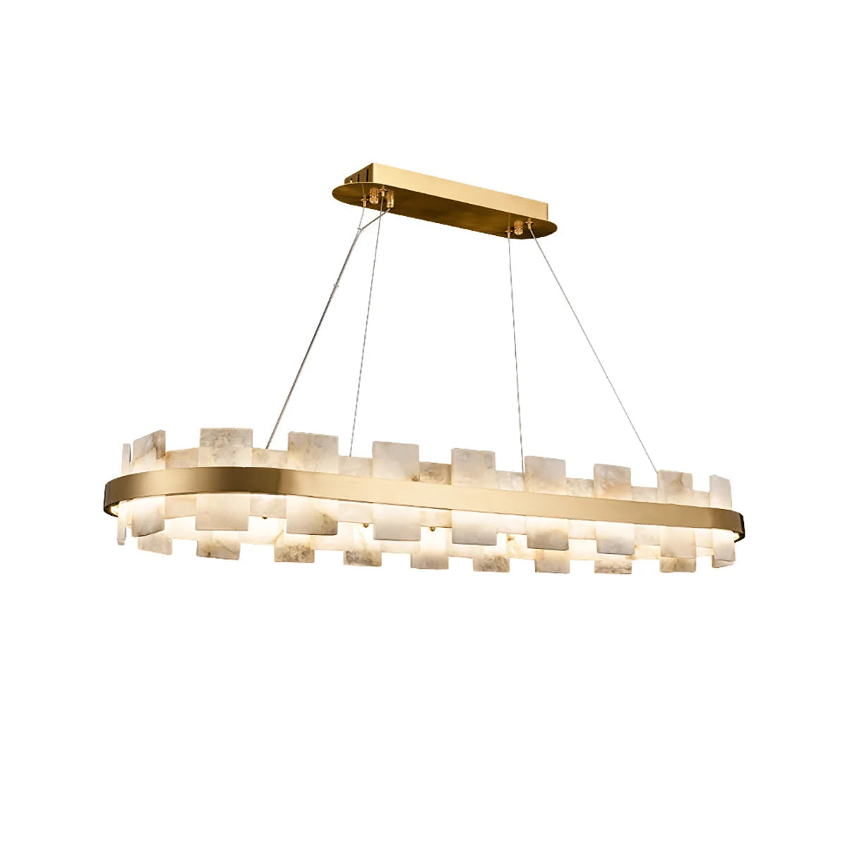 Rectangle Alabaster Annular Chandelier