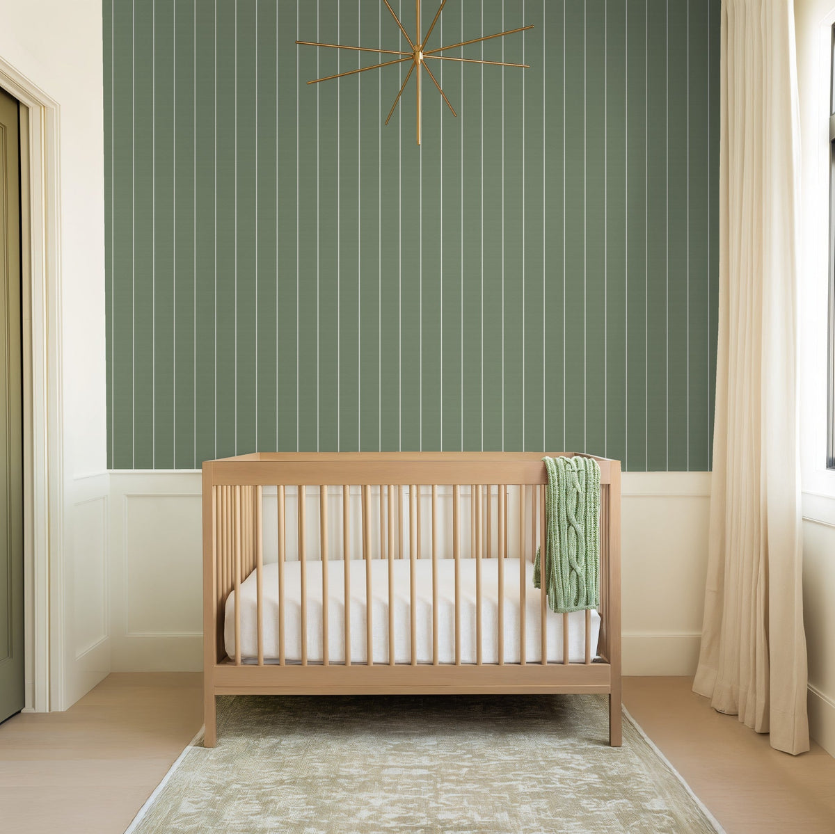 Pinstripe Dot (Green) Wallpaper