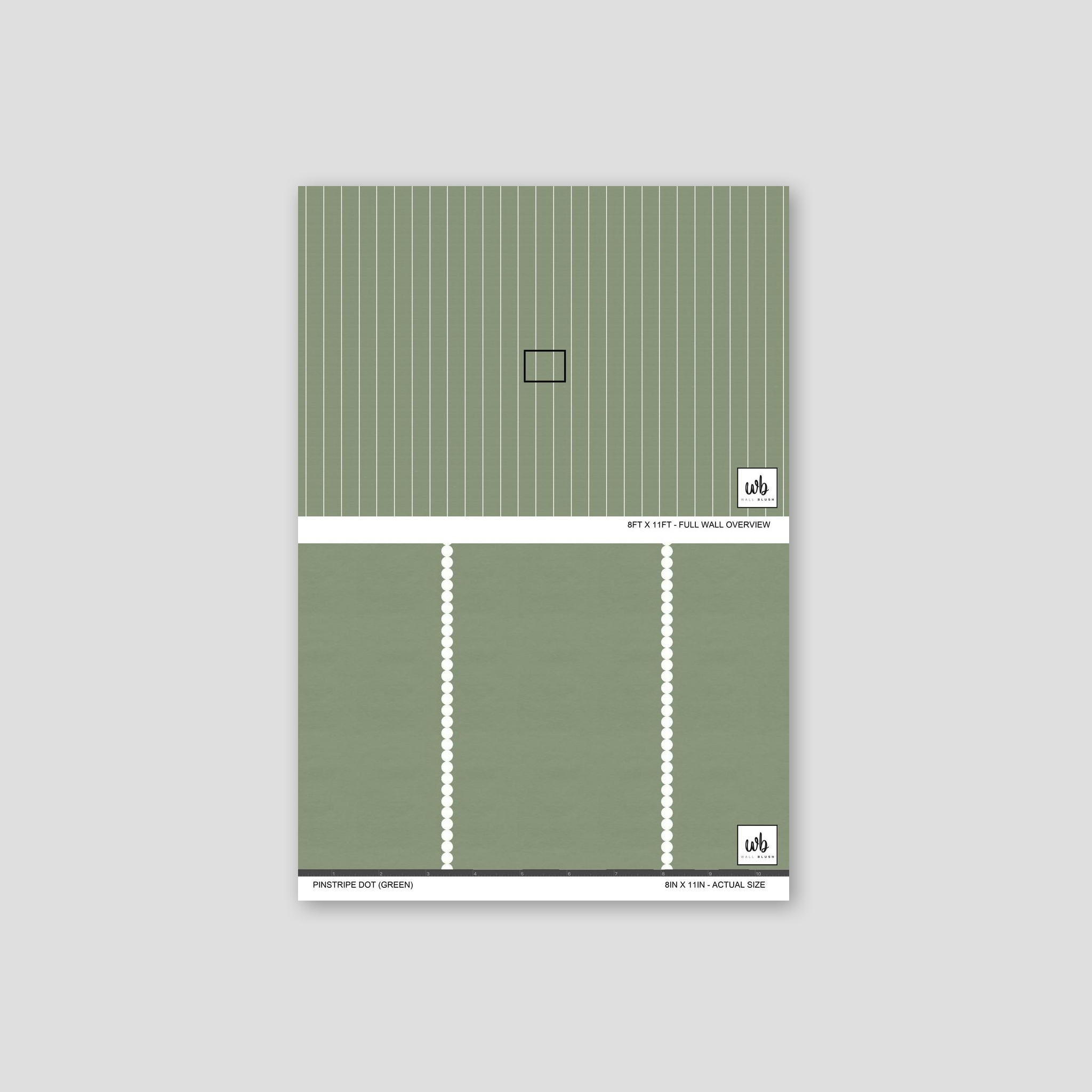 Pinstripe Dot (Green) Wallpaper